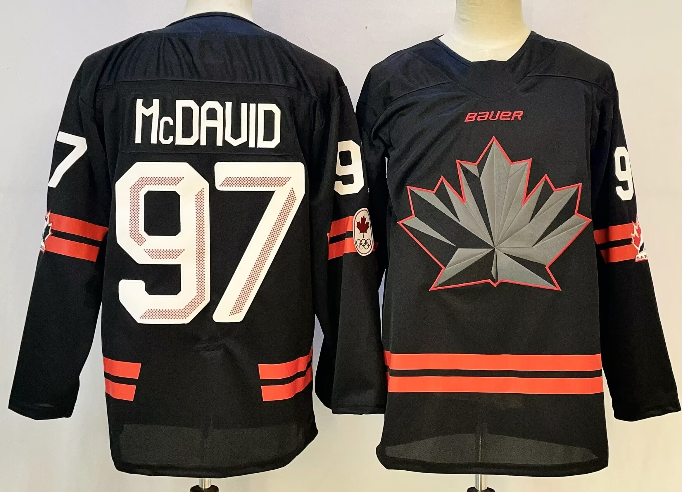 Men Canada Olympic #97 Mcdavid Black adidas 2026 NHL  jersey->new england patriots->NFL Jersey